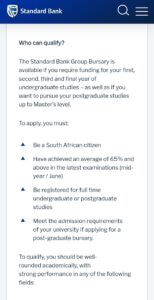 Standard Bank Bursary