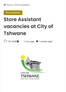 vacancies at City of Tshwane